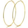 GoldChic Orecchini Cerchio Grande 80mm Oro in Acciaio Inox