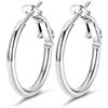 GoldChic Orecchini Cerchio 20mm Argento in Acciaio Inox