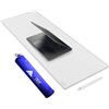 Cacoy 100x40 cm Grande Tappetino da Scrivania in Pelle PU, Tappetino Protettivo da Scrivania per Mouse da Gioco per Ufficio e Casa, XXL Tappetino Mouse Grande, Bianco