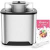 Vpcok Direct Gelatiera 2L Macchina Gelato Acciaio con Copertura Trasparente per la Visualizzazione, Paletta Gelato Speciale e Ricettario, per Fare il Gelato e lo Yogurt, Sorbetto