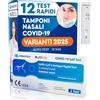 Eurocali 12x Tamponi COVID 19 - Test Nuove Varianti 2025 - Tamponi Rapidi Nasali Certificati per Uso Domestico, Risultato Rapido