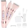 Hatteker Rasoio Elettrico Donna Rosa 4in1 Doppia Testina IPX6 Bikini Gambe Viso Ascelle