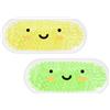 AYBUY Ghiaccio Gel Riutilizzabile Bambini, 2 pezzi Cuscinetti Refrigeranti per bambini, Impacco Caldo Freddo con Freezer e Microonde, Borse di ghiaccio per Punture di Insetti, Giallo+Verde