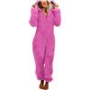 Vhersily Pigiama Intero da Donna in Pile con Cerniera e Cappuccio Autunno Inverno Caldo Loungewear Tuta Intera Morbida e Confortevole Pigiama da Notte Soffice Tute Spessa Y2K Blusa Allattamento