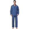 GLOBAL Pigiami Due Pezzi da Uomo Cotone Blu M