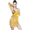 Vhersily Abito da Ballo Latino Americano Tango Donna Vestito Danza Samba Salsa Rumba Scollo a V Moderna Sala Cha Costume Spettacolo Scoperta Cocktail Anni '20 Mini Abiti Flapper Paillettes Sexy Corto