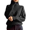 Vhersily 2025 Maglione da Donna a Collo Alto in Lana a Maglia Maglioni a Collo Rotondo Maniche Lunghe, Per Festival Stile Urbano Hip Hop Streetwear Morbido Comodi Sottile per Allenamento, Tempo Libero
