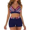 Generico Costume Donna Due Pezzi Bikini Donna Mare Curvy A Fascia Costumi Da Sopra Ragazza Con Ferretto Top Pantaloncino Bagno Triangolo Volant Sportivo 3Xl Imbottitura Per Imbottito Set 2 Coppe Push Up