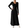 Vhersily Maglione Vestito Donna Casual Maniche Lunghe Tinta Unita Maxi Abito Autunno Inverno Morbido e Leggera Per Cena, Ballo, Matrimonio, per Tempo Libero Per Mezze Stagioni Curvy Vestito Feste