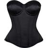 SHYMMUO Top corsetto in raso da donna, bustino senza spalline, scollo a cuore, corpetto con stecche, lingerie da sposa, abbigliamento da festa e da discoteca