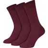 Mysocks 3 paia di calzini unisex in cotone pettinato senza cuciture Borgogna