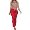 Vhersily Vestiti da Cocktail Sexy Abito Donna alla Moda con Diamanti a Tubino Discoteca Maniche Lunghe Paillettes Lungo al Pavimento, Fresche e Traspirant, Vestitini Sexydonna Hot, Romantico