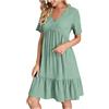LKRSEEF Abiti Estivi Donna Vestiti Abitino Primaverile Mare Vestito Cotone Casual Estivo Abito Elegante in Lino Boho Chic Dresses Leggero Corto Abbigliamento Summer for Women Verde Menta 3XL