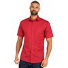 Style It Up Camicia da uomo a maniche corte, vestibilità sartoriale, facile da stirare, colletto, abbottonatura in popeline, smart casual elegante per lavoro, matrimonio e ufficio, Rosso, 54 IT