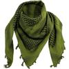 OUTDOOR WORLD BE ACTIVE Outdoor World, sciarpa Shemagh dell'esercito arabo dell'OLP, scaldacollo Keffiyeh, turbante arabo con nappa, 110 cm x 110 cm, Oliva, Taglia unica