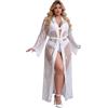 ohyeahlady Vestaglia Sexydonna Hot Curvy Mare Taglie Forti Copricostume Kimono con Pelizoma Copertura Costume da Bagno Lingerie Sexy Intimo Curvy Abbigliamento da Spiaggia Elegante Bianco,XL