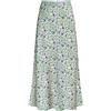 Outoshe - Maxi gonna da donna in raso a vita alta, con elastico nascosto in vita, svasata, Fiore verde., S