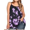 Gosunny Canotta da donna, taglie forti, senza maniche, estiva, con spaghetti, B-viola Batik, XXL