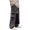 Vhersily Jeans Cargo Uomo Baggy con Tasche Laterali, Pantaloni Casual Streetwear in Denim, Modello Tasconato Ampio e Comodo Goth Stile Urban Tinta Unita Sportiva Allenamento Fitness Trekking