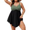 Hanna Nikole Costume da bagno intero da donna, taglie forti, push-up, controllo pancia, monokini incrociato, costume da bagno con spacco, costume da bagno con pantaloncini da bagno