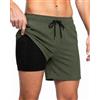 HLVEXH Bermuda da Bagno Uomo con Boxer Interno per Piscina Surf e Mare