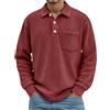 Vhersily 2025 Maglia Uomo Manica Lunga Invernale Polo Camicia con Bottoni Maglione Velluto a Coste Elegante Maglietta T Shirt Tessuto Jersey Costine Inverno Antivento Comoda Sportiva Y2k Ginnastica