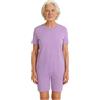 RUNQHUI Tuta Pigiama Sanitario Adulto Donna Uomo Tuta da Cura con Chiusura a Zip sul Retro per Persone Anziane Alzheimer, lavanda, S