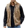 Vhersily Gilet Di Pelliccia Da Uomo, Senza Maniche, Caldo, In Pelliccia Sintetica, Perfetta per Autunno e Inverno, Giaccone Invernale Trench Coat Outwear, Workout Running Sportivo, Punk Streetwear