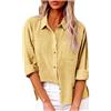 LRMQS Button Down Camicie per le Donne Garza Cotone Manica Lunga Camicia Colletto Plus Size Camicette 2025 Estate Lino Top Abbigliamento