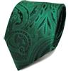 TigerTie Cravatta in seta - verde smeraldo nero Paisley - Cravatta in seta Tie
