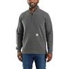 Carhartt Felpa da Uomo con colletto rialzato, peso medio, zip quadrata, vestibilità ampia, Grigio, XXL