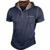 MakingDa, felpa da uomo a maniche corte con cappuccio, per palestra, sport estivi, leggera, con tasche, adatta per fitness, corsa, boxe, escursionismo, blu navy, 3XL