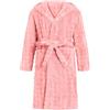 WYTbaby Accappatoio unisex in morbido pile con cappuccio per bambini da 4 a 14 anni, rosa, 10-12 Years