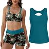 Yutdeng Tankini da Donna in 3 Pezzi Canotte Top e Bikini Push Up e Pantaloncini da Bagno a Vita Alta Costume da Bagno Sportivo Tankini Coprente Contenitivo per Mare Piscina Spiaggia
