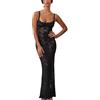 Generico Vestito Donna Elegante Casual,Abiti da Cerimonia Donna Bodycon,Abito Cocktail Aderente Sexy in Pizzo Trasparente con Scollo a Spalle Scoperte Vestiti Dresses
