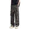 Vhersily Jeans Cargo Uomo Baggy con Tasche Laterali, Pantaloni Casual Streetwear in Denim, Modello Tasconato Ampio e Comodo Goth Stile Urban Tinta Unita Sportiva Allenamento Fitness Trekking