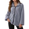 Vhersily Felpa Zip Intera Donna Maglia Tuta Felpata Invernale Maglie Senza Cappuccio Tinta Unita con Tasche Fondo Elasticizzato Outdoor Giacca Bomber Slim Fit Autunno Inverno Antivento Outerwear