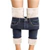 Vhersily Jeans Termici da Donna Jean Imbottiti A Vita Alta Pantaloni Termici da Donne Adolescenti Invernali in Pile Foderati in Denim Invernale Streetwear Hip Hop Sportivo Trekking Antivento