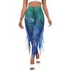 Panegy Costume da sirena da donna a scala di pesce, leggings a vita alta, pantaloni a coda di sirena, lunghezza intera leggings per Halloween, Blu-4, S