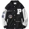 ORANDESIGNE Giacca da Baseball Unisex Varsity Jacket Uomo Ricamo Giubbotto Leggere Casual per Uomo Invernale Autunnale M Nero XL