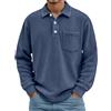 Vhersily 2025 Maglia Uomo Manica Lunga Invernale Polo Camicia con Bottoni Maglione Velluto a Coste Elegante Maglietta T Shirt Tessuto Jersey Costine Inverno Antivento Comoda Sportiva Y2k Ginnastica