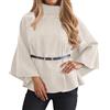 Vhersily Mantello Da Donna, Elegante Poncho Invernale Con Maniche A Pipistrello e Cintura, Tinta Unita, Collo Alto, Con Bottoni, Cappotto Corto Di Lana, Alla Moda, Per Il Tempo Libero, Attività