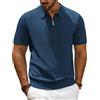 PJ PAUL JONES Polo da uomo a maniche corte con cerniera a 1/4, polo da golf, maglietta casual, blu navy, M