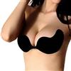FXTYK Reggiseno adesivo senza spalline autoadesivo riutilizzabile imbottito invisibile push up reggiseno push up per abito senza pieghe, Nero , M
