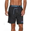 DENIMFY Costume da bagno da uomo, lungo, a vita doppia, DFNeo, pantaloni corti, pantaloncini da nuoto, stampa nero, blu, arancione, S, M, L, XL, XXL, 3XL, 4XL, 5XL