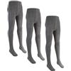 Undercover 3 paia di collant per bambini in cotone morbido elasticizzato lavorato a maglia uniforme scolastica per tutti i giorni dai 2 ai 13 anni, Grigio, 9-10 Anni