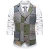 Vhersily Gilet Uomo Tweed Elegante Abito in Lana Vintage Scollo a V Panciotto Casual con Bottoni da Formale Matrimonio Senza Maniche Stile Urbano Y2K alla Moda Tinta Unita Classico per Business