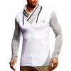 Leif Nelson - Maglia da uomo a maniche lunghe, vestibilità slim fit, in cotone, capo basic estivo, maglietta bianca a maniche lunghe, maglia di colore nero, LN55125
