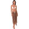 creazioni unique Pareo Donna Mare Lungo 100% Bamboo Made in Italy - Pareo Copricostume da Spiaggia Leggero e Traspirante con Fermapareo in Legno (Pois Marrone)