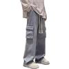 Vhersily Jeans Cargo Uomo Baggy con Tasche Laterali, Pantaloni Casual Streetwear in Denim, Modello Tasconato Ampio e Comodo Goth Stile Urban Tinta Unita Sportiva Allenamento Fitness Trekking